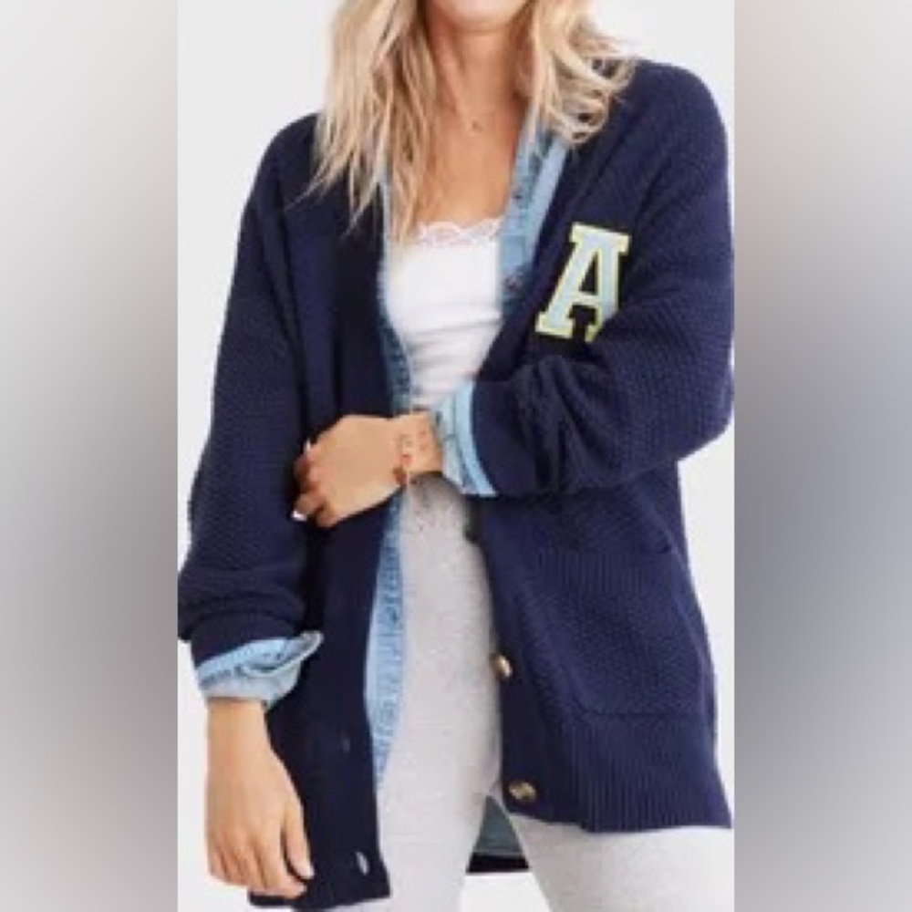 Aerie oversized varsity cardigan